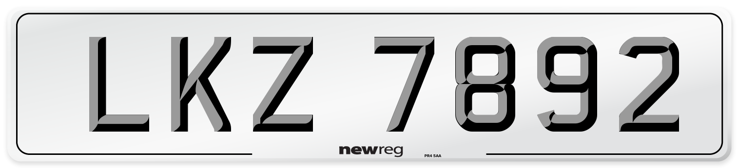 LKZ 7892 Number Plate from New Reg